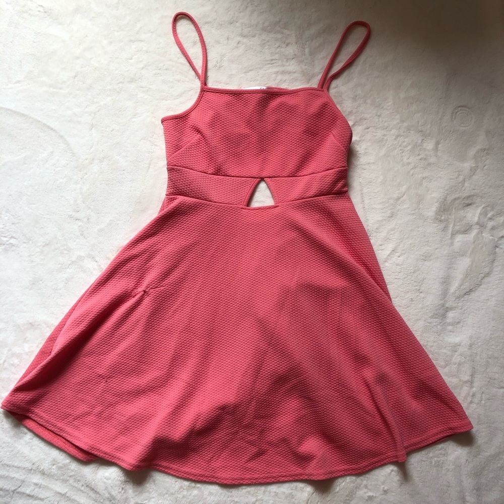 Salmon dress with cutouts